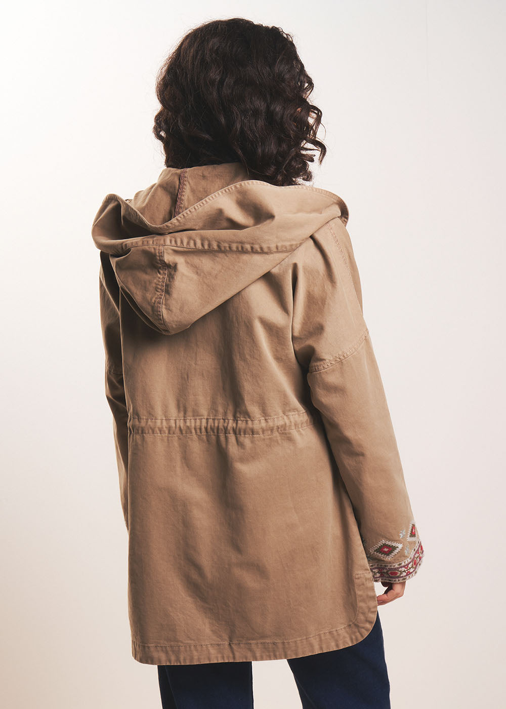 VALOUISE Parka en coton brodée à capuche - 3 - Sud Express - Sud Express