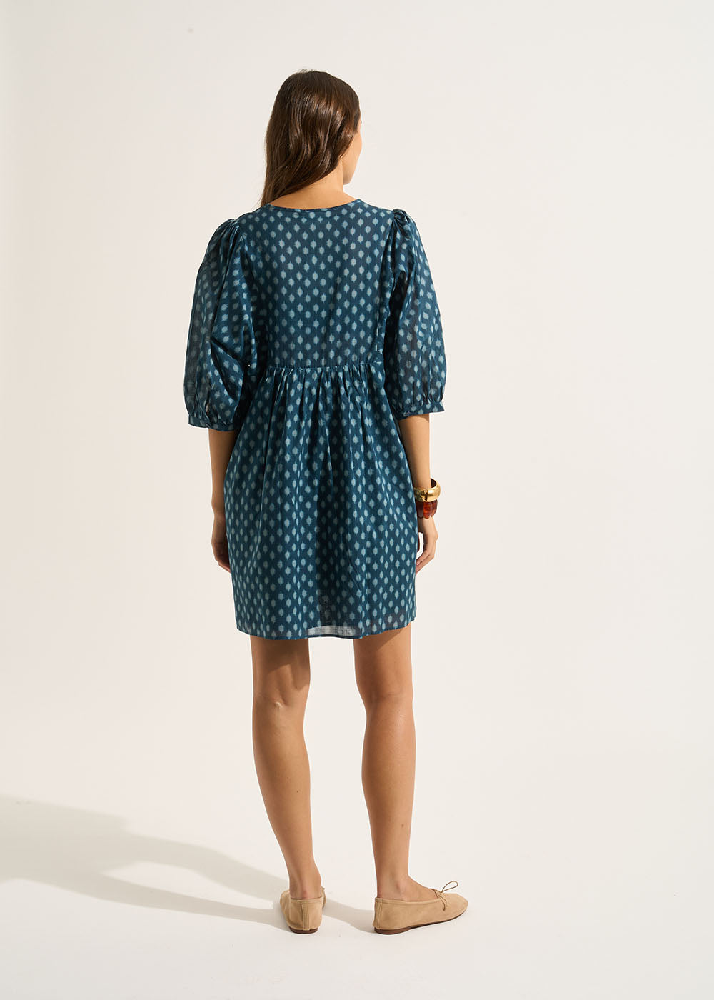 RIBALT Robe courte imprimée avec manches courtes ballon - 3 - Sud Express - Sud Express