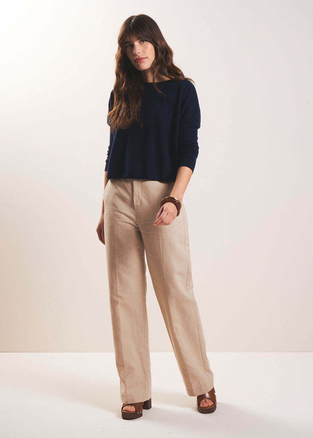 Pantalon tailleur droit en lin - Sud Express - 5 - Sud Express