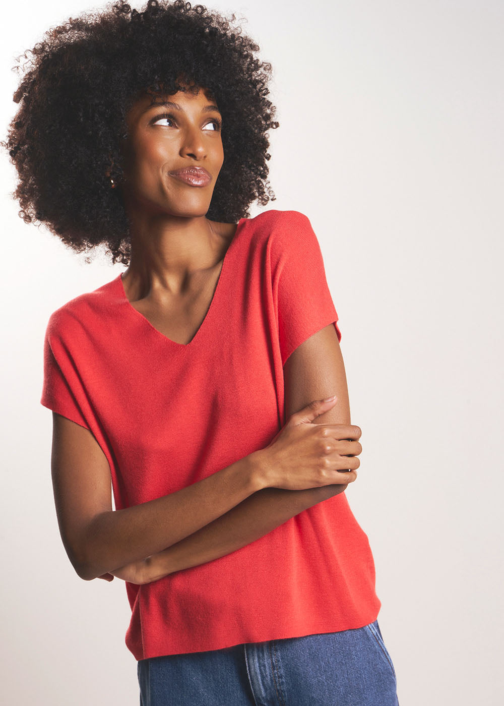 MATINY Pull sans manches à col V en maille côtelée - 4 - Sud Express - Sud Express