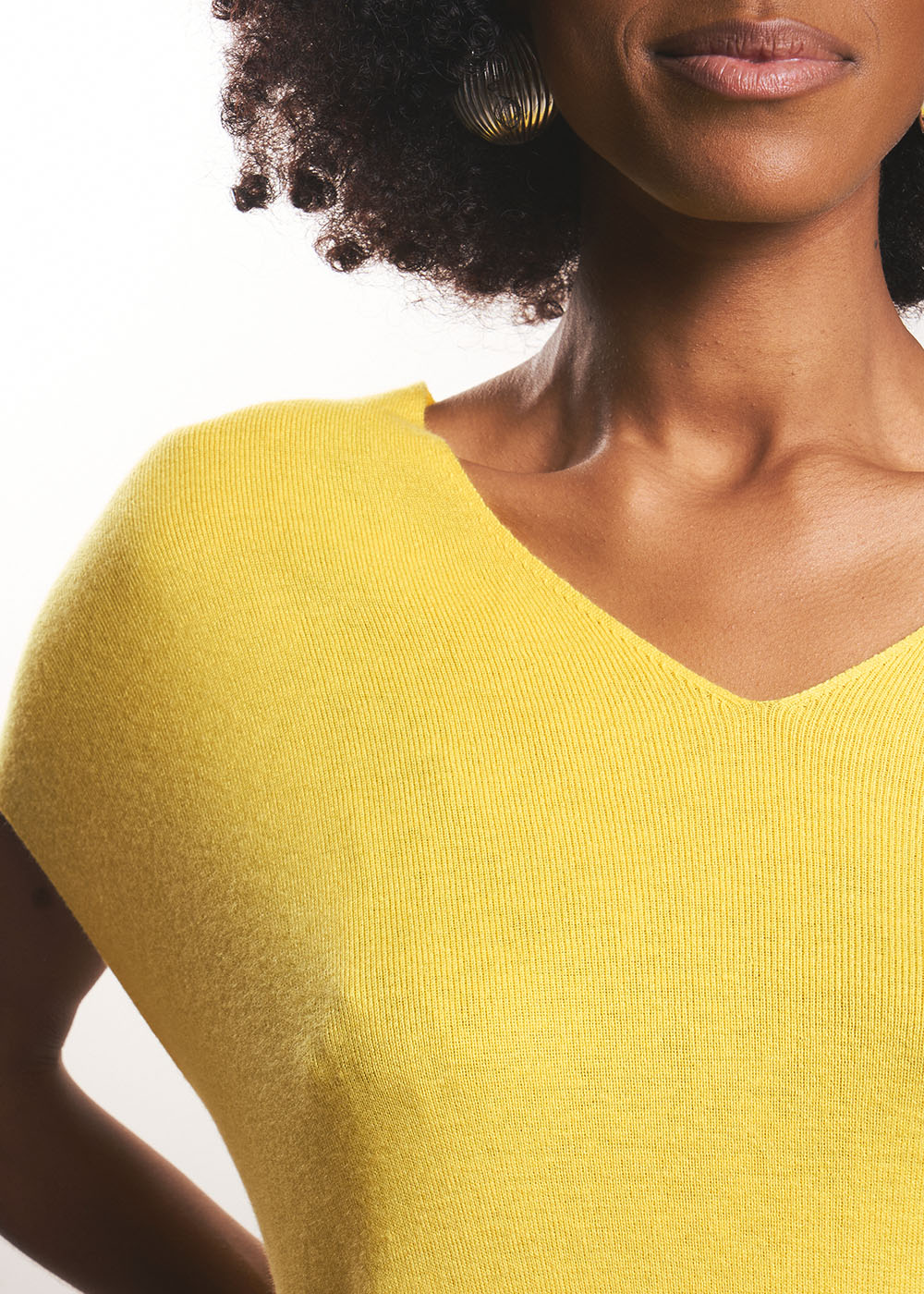 MATINY Pull sans manches à col V en maille côtelée - 2 - Sud Express - Sud Express