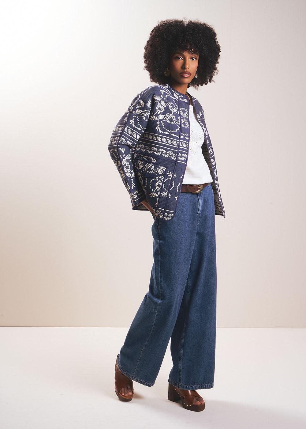 Veste jacquard à motif floral - Sud Express - 5 - Sud Express