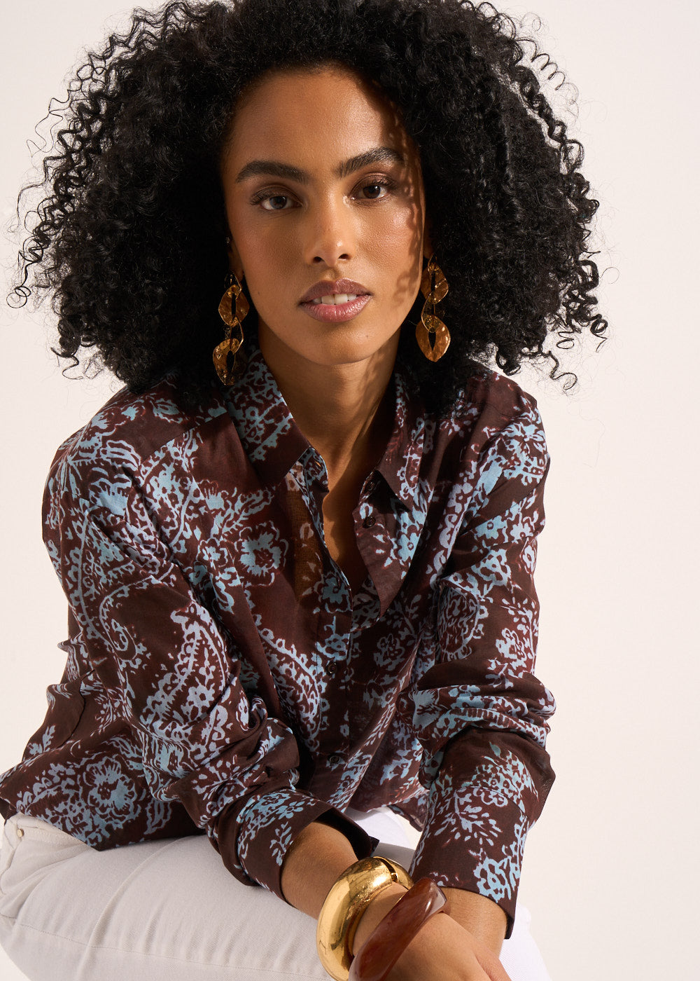 Chemisier imprimé à manches longues - Sud Express - 5 - Sud Express