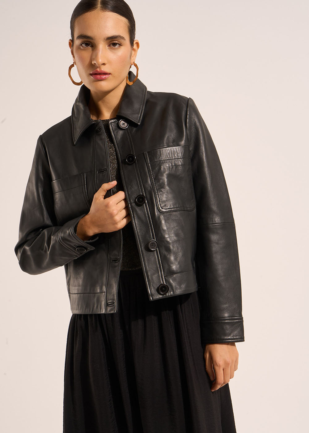 VUATY Veste en cuir lisse - 1 - Sud Express - Sud Express