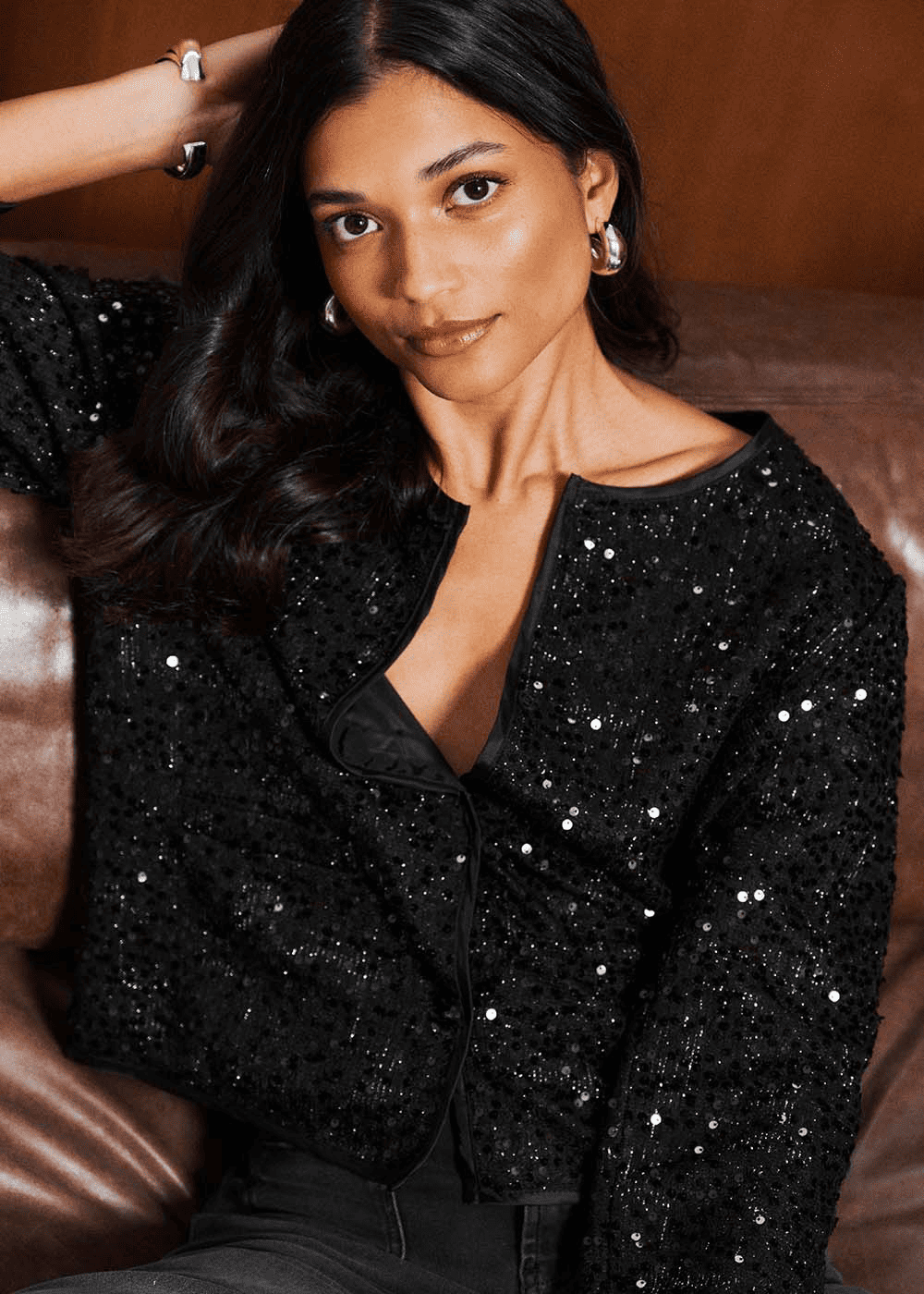 VICHA Veste courte brodée de sequins - 2 - Sud Express - Sud Express