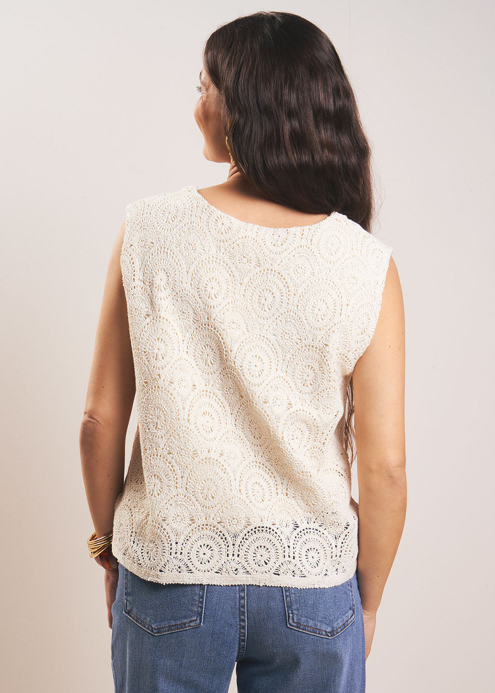 TYASEM Haut en dentelle guipure col V - 3 - Sud Express - Sud Express