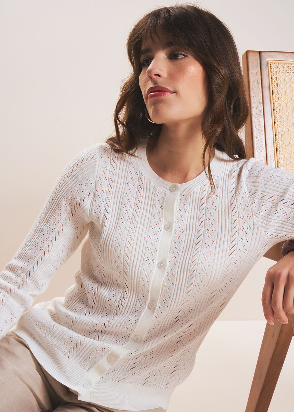 GATSALY Gilet en pointelle - 1 - Sud Express - Sud Express