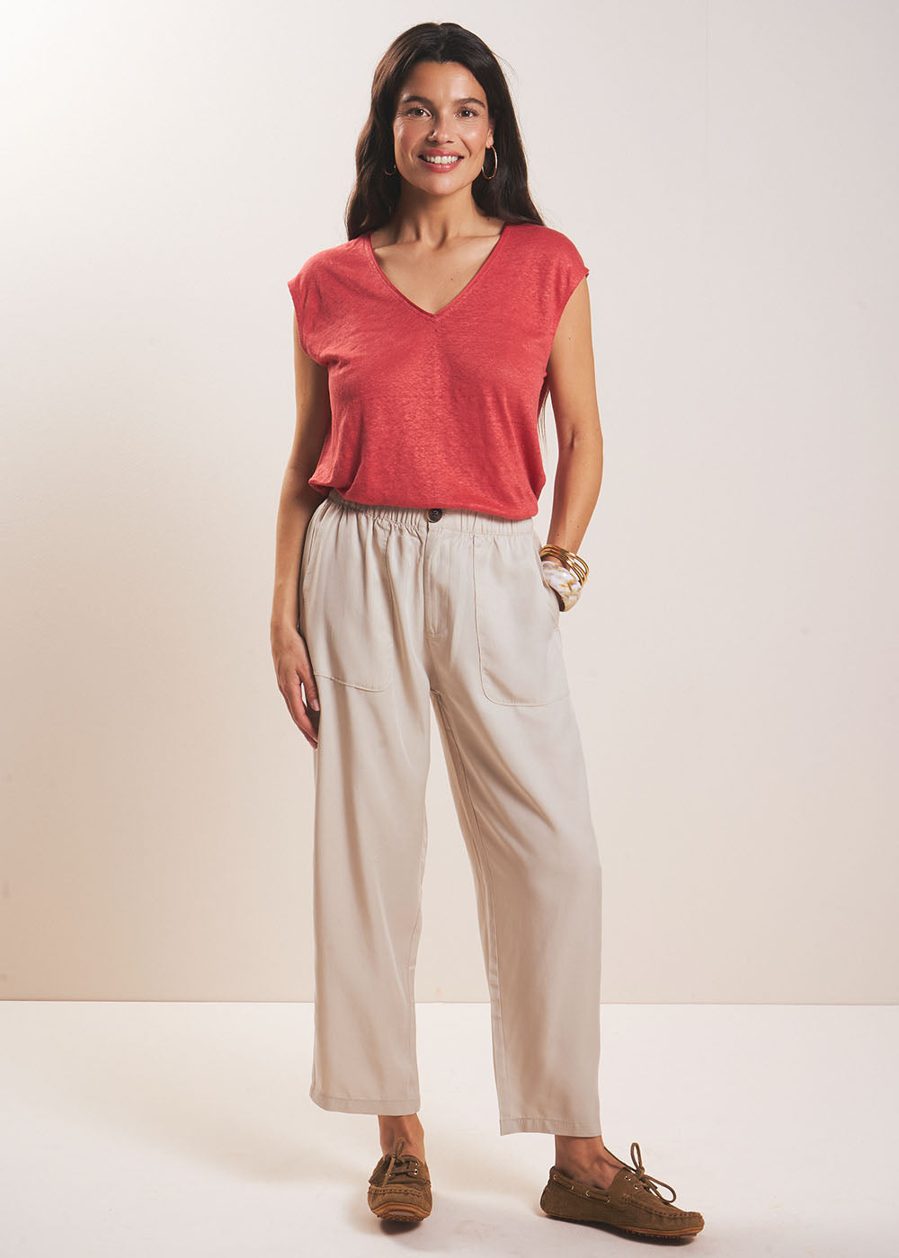 Pantalon carotte en lyocell - Sud Express - 1 - Sud Express