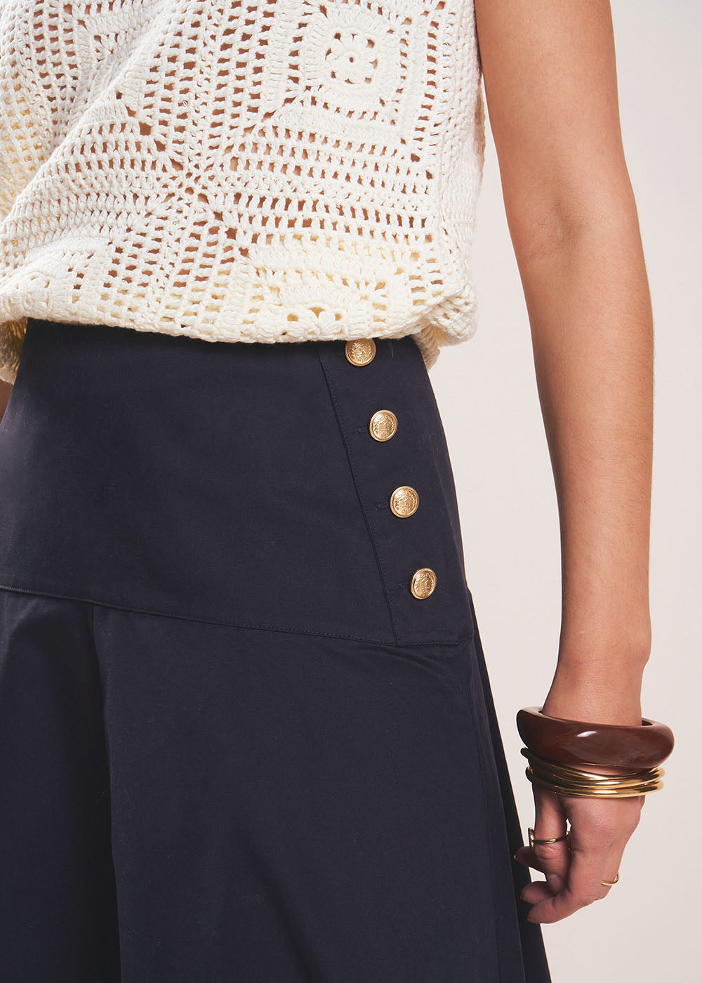 MARCA  Pull sans manches en maille ajourée esprit patchwork - 4 - Sud Express - Sud Express