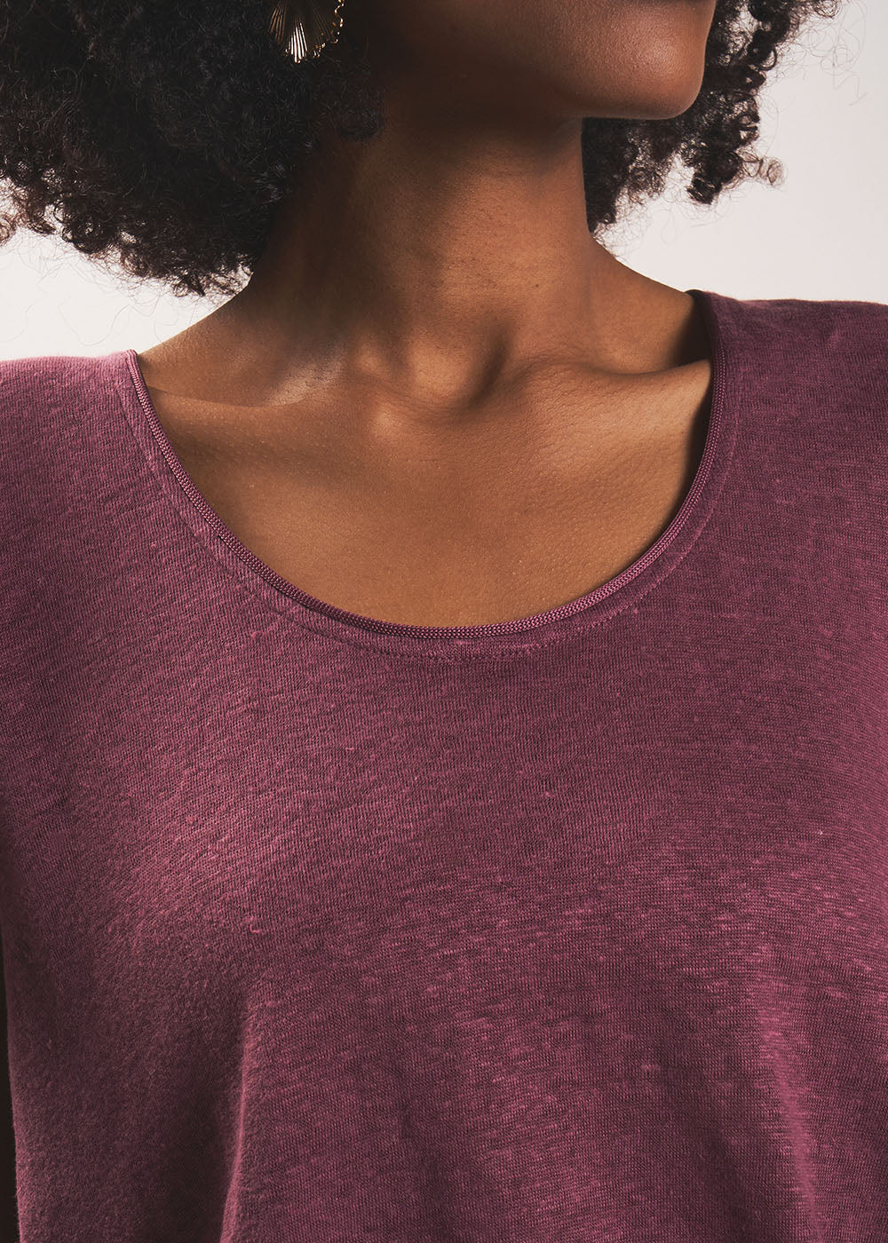 TIMBA T-shirt en lin col rond ouvert - 2 - Sud Express - Sud Express