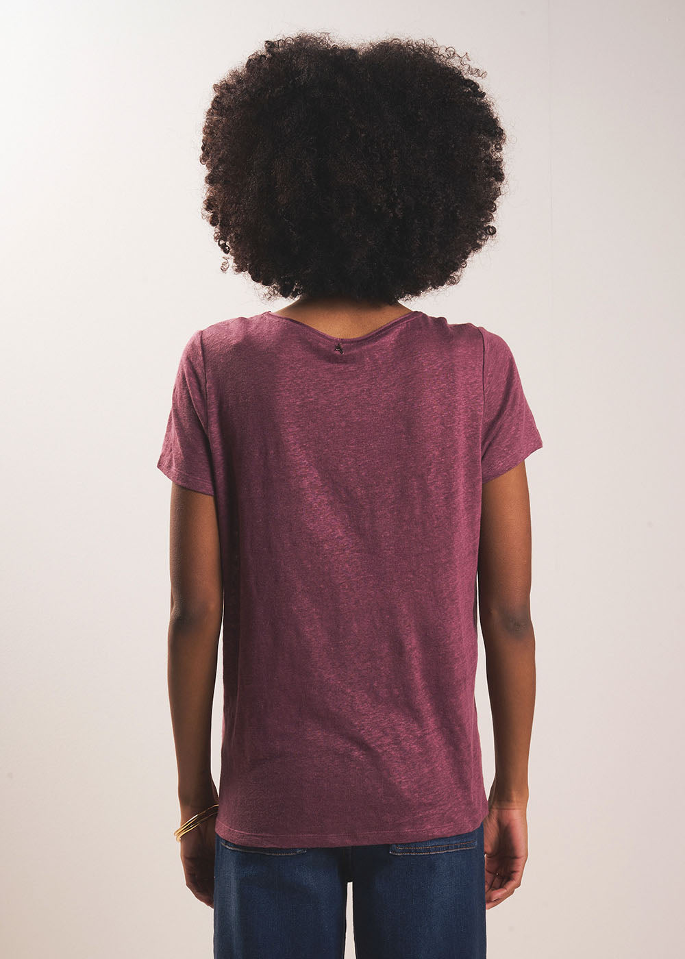 TIMBA T-shirt en lin col rond ouvert - 3 - Sud Express - Sud Express