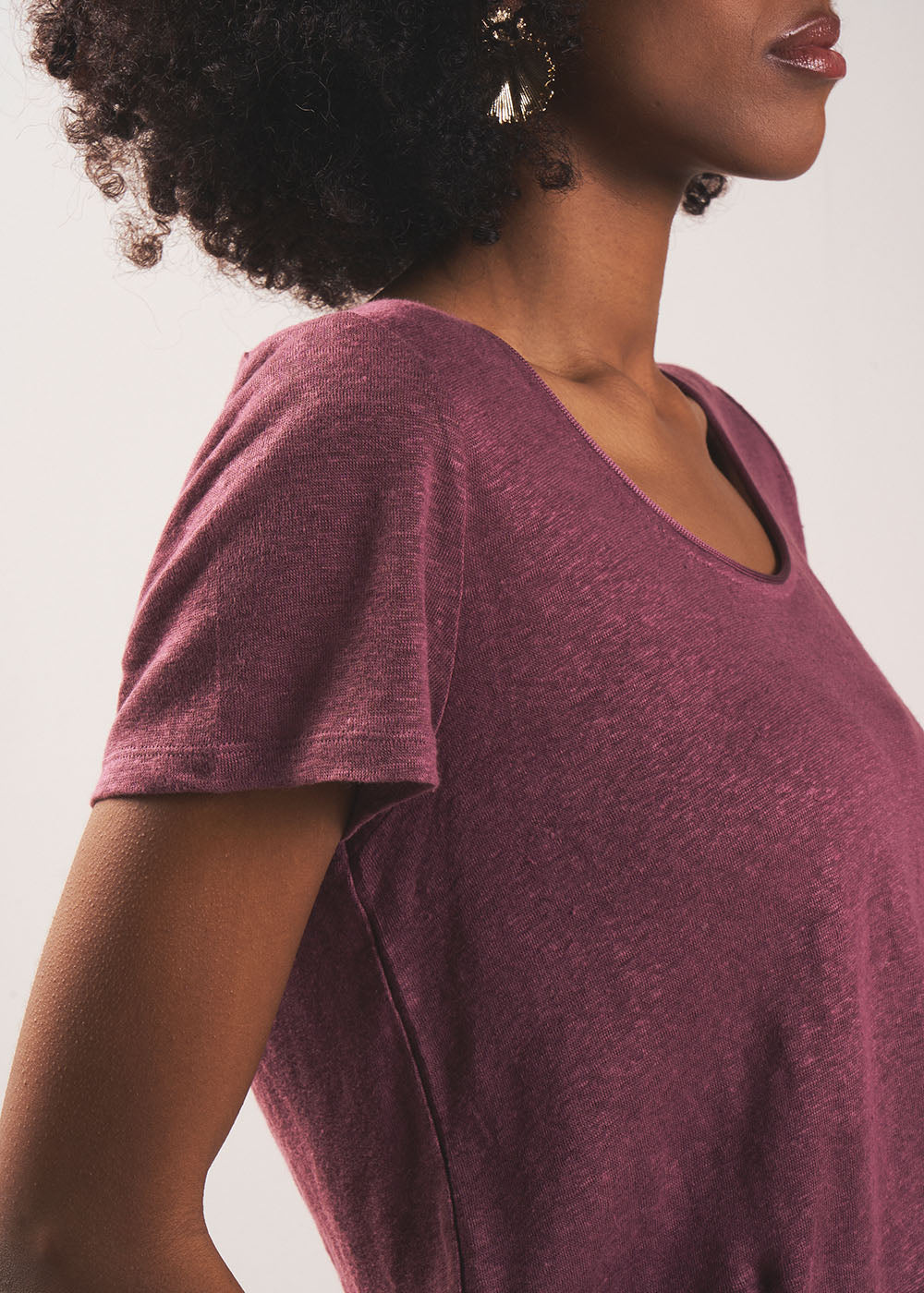 TIMBA T-shirt en lin col rond ouvert - 4 - Sud Express - Sud Express