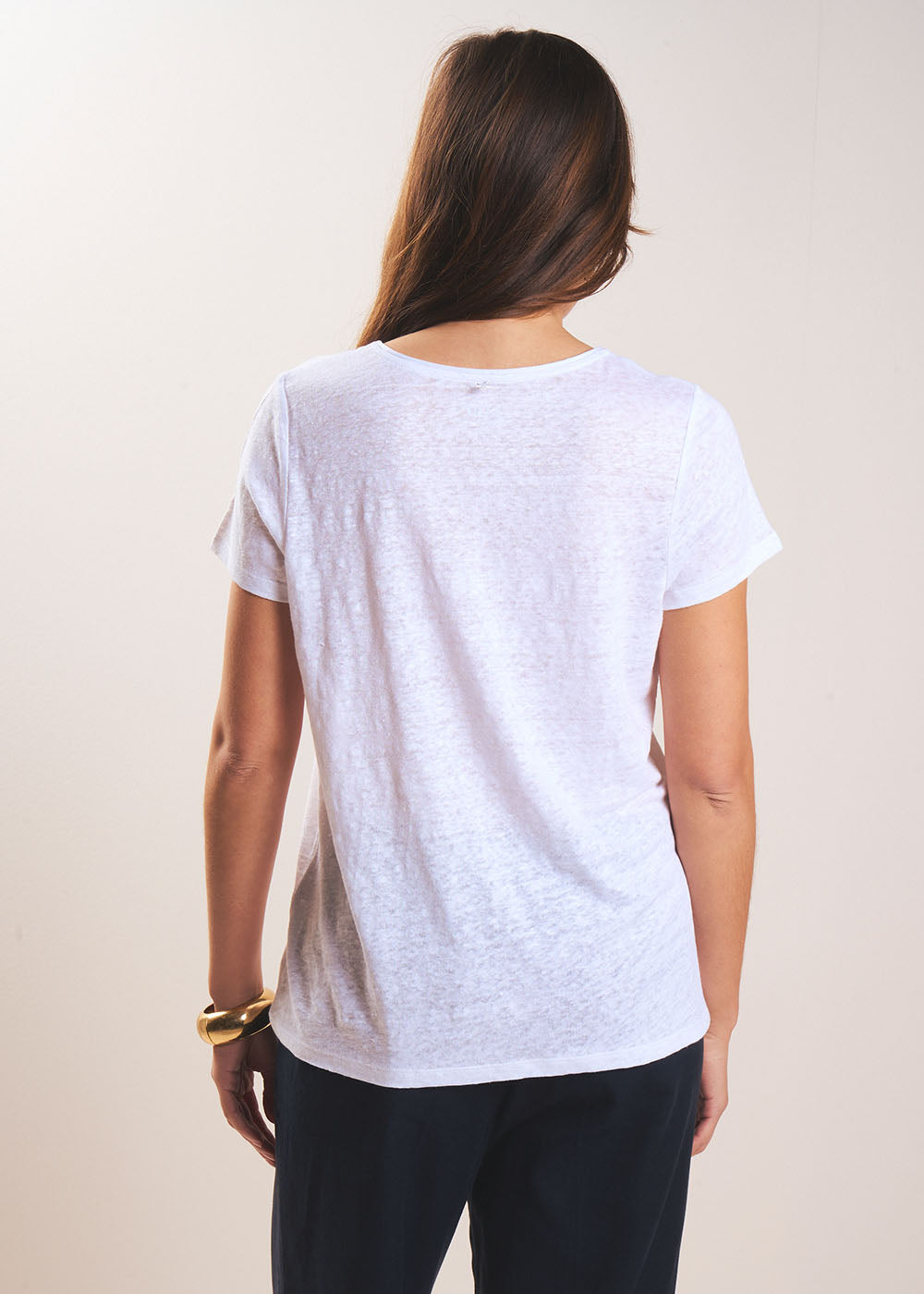 TIMBA T-shirt en lin col rond ouvert - 3 - Sud Express - Sud Express