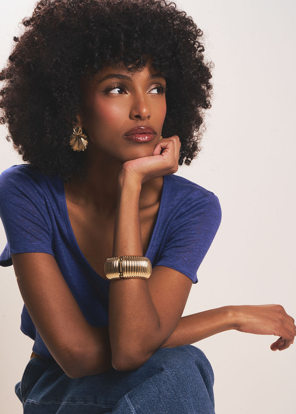 TIMBA T-shirt en lin col rond ouvert - 1 - Sud Express - Sud Express