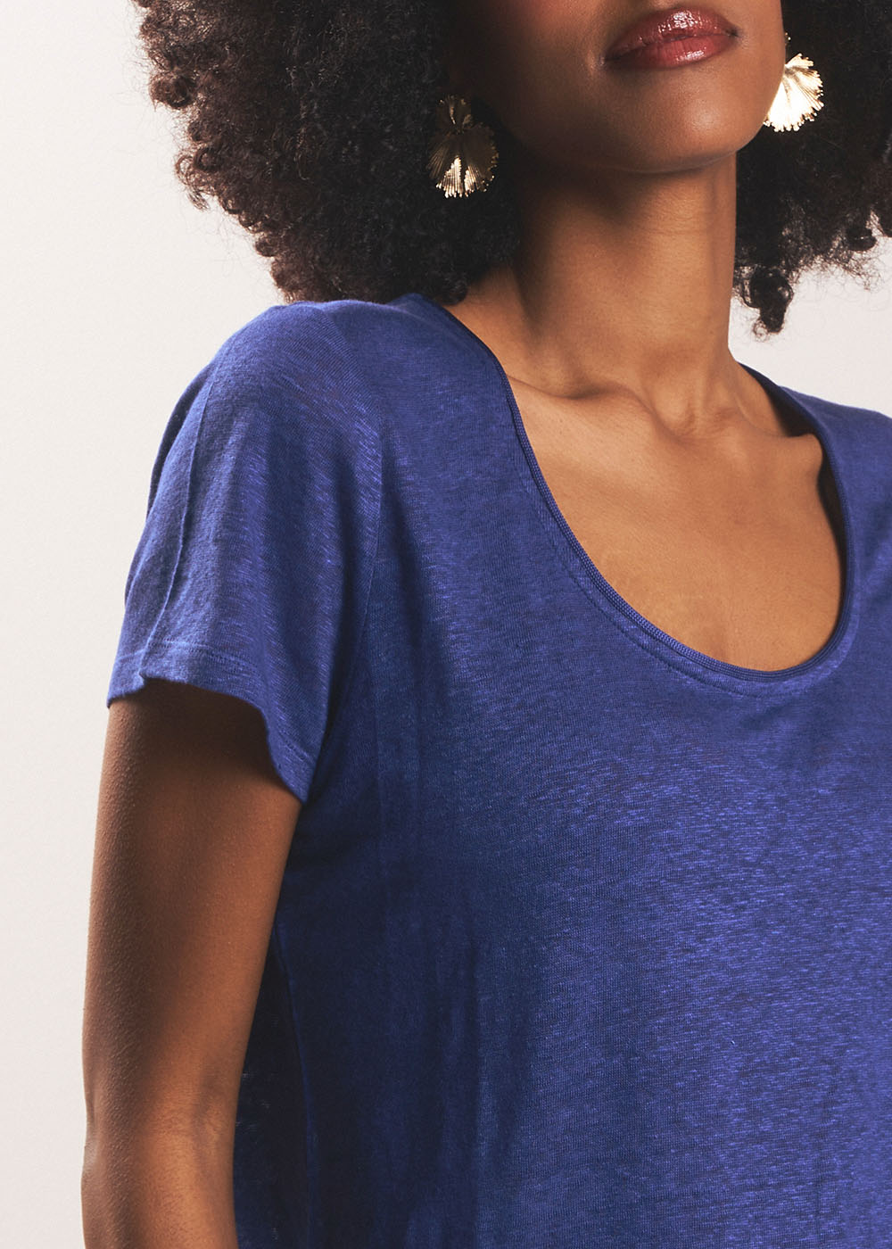 TIMBA T-shirt en lin col rond ouvert - 2 - Sud Express - Sud Express