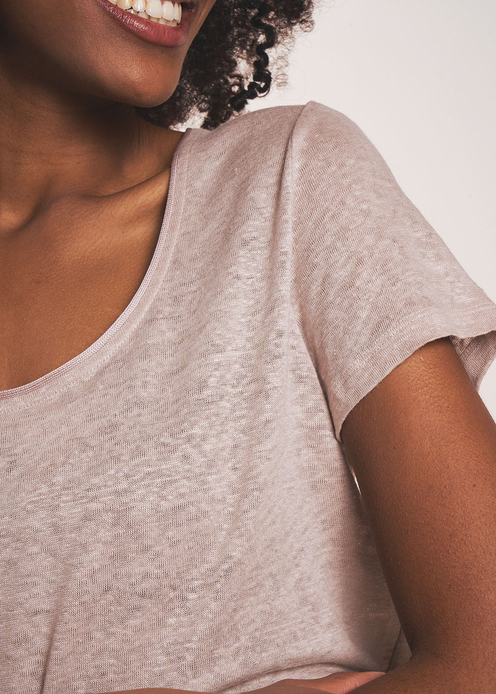 TIMBA T-shirt en lin col rond ouvert - 2 - Sud Express - Sud Express