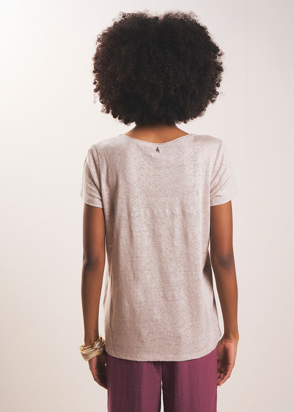 TIMBA T-shirt en lin col rond ouvert - 3 - Sud Express - Sud Express