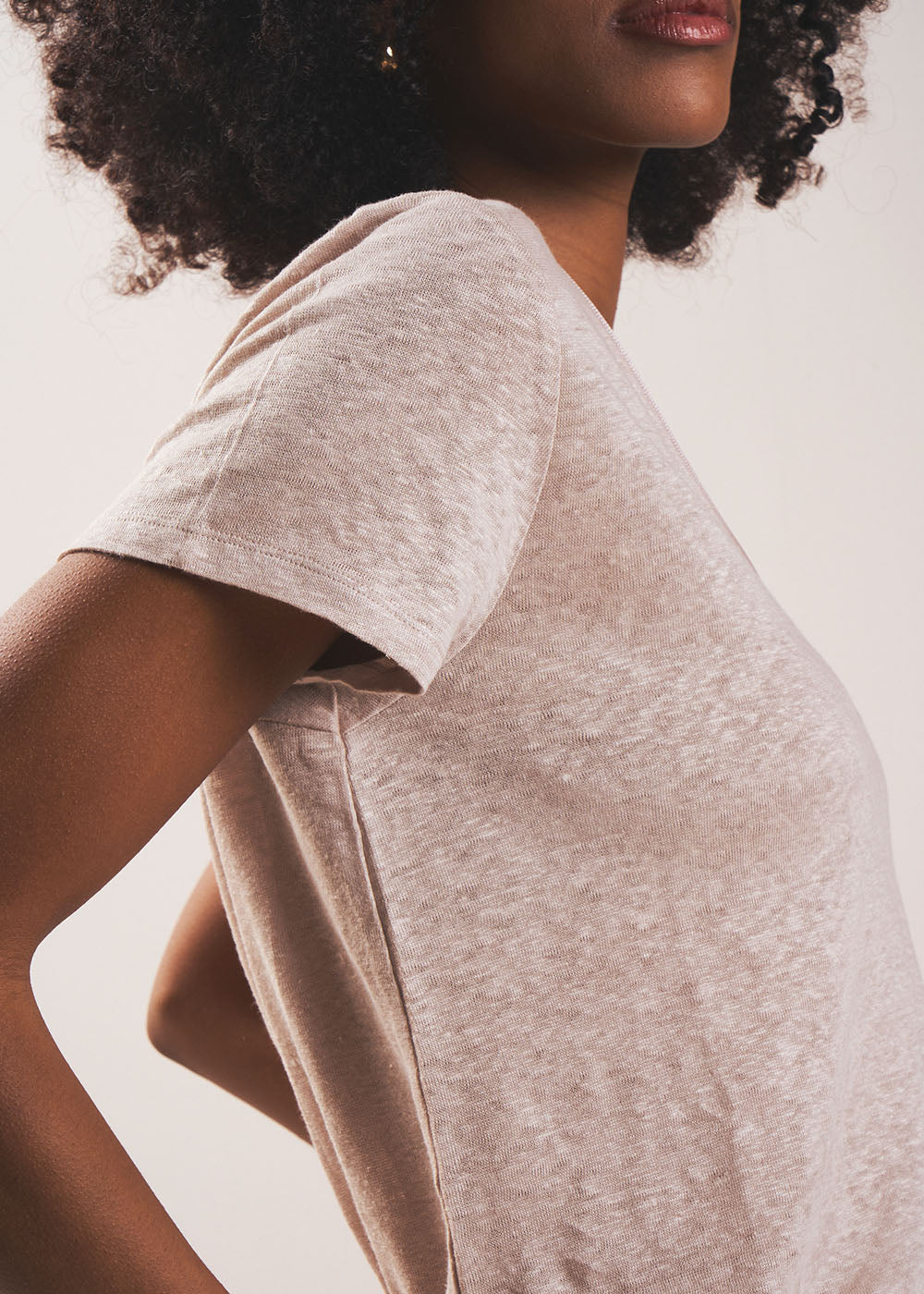 TIMBA T-shirt en lin col rond ouvert - 4 - Sud Express - Sud Express