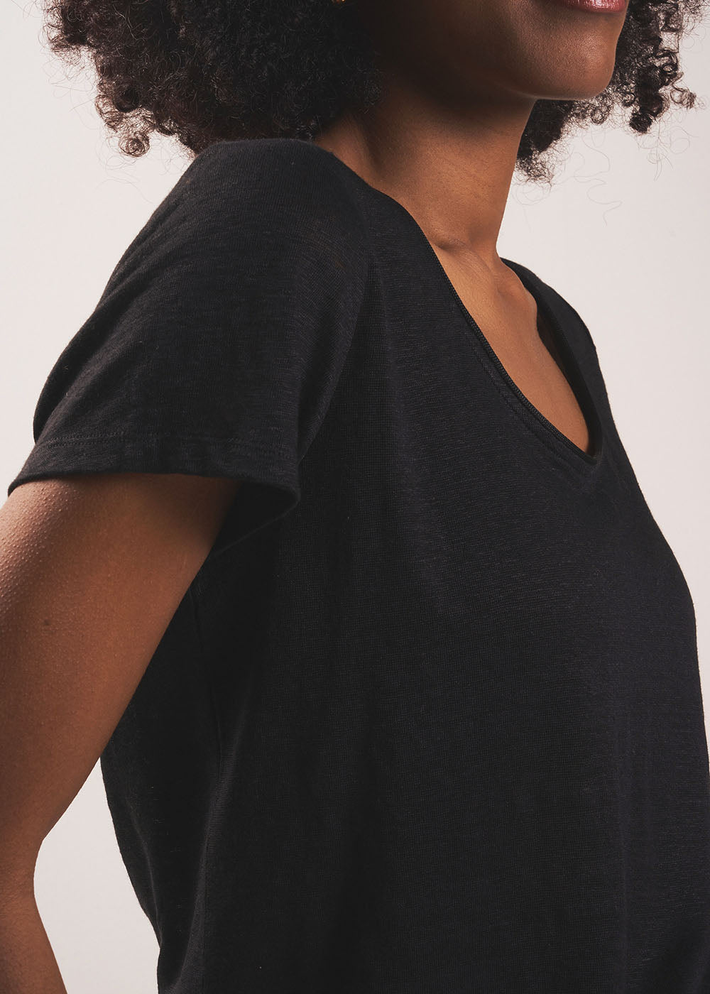 TIMBA T-shirt en lin col rond ouvert - 4 - Sud Express - Sud Express