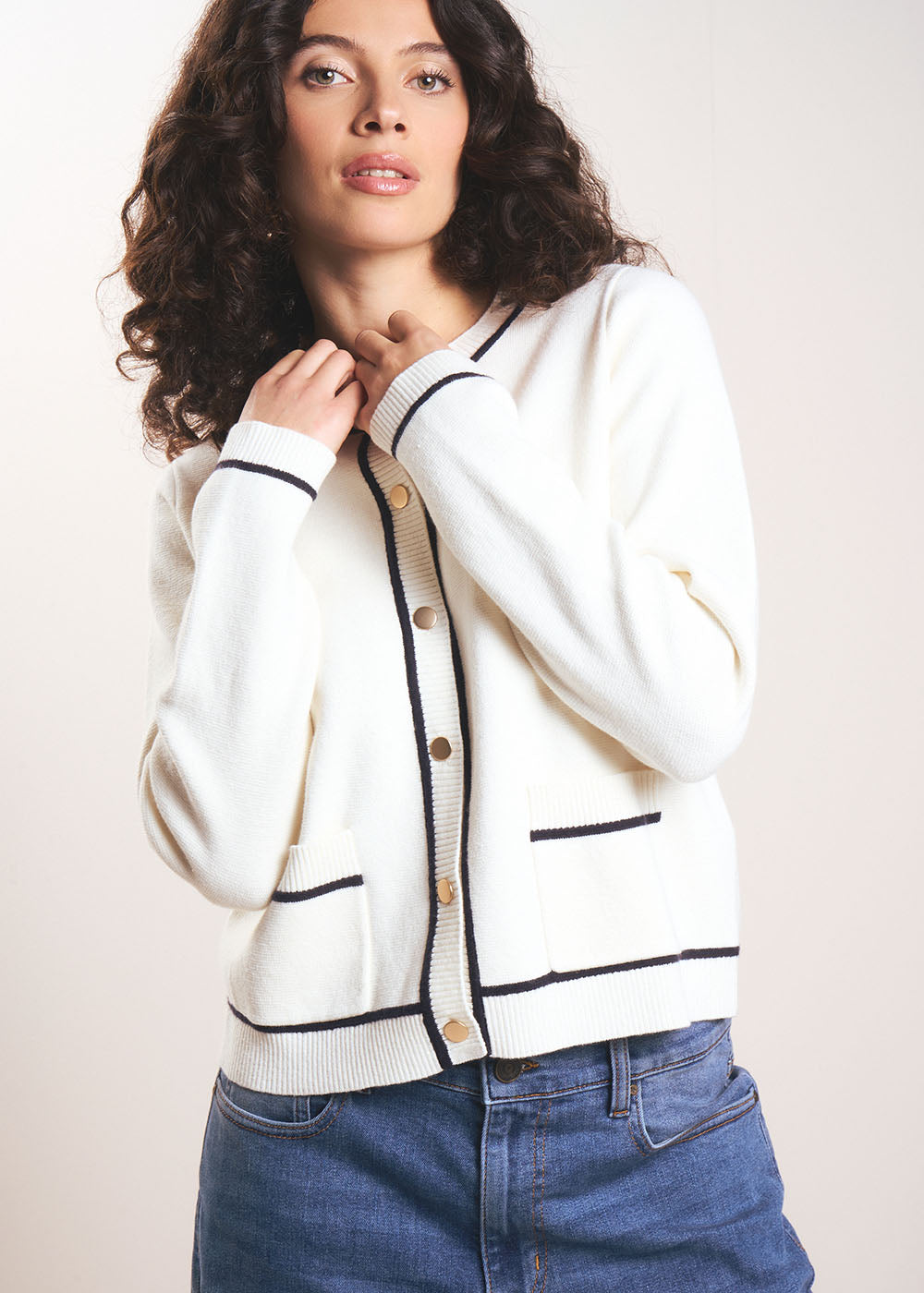 GILARYONY Gilet bicolore à finitions contrastées - 1 - Sud Express - Sud Express