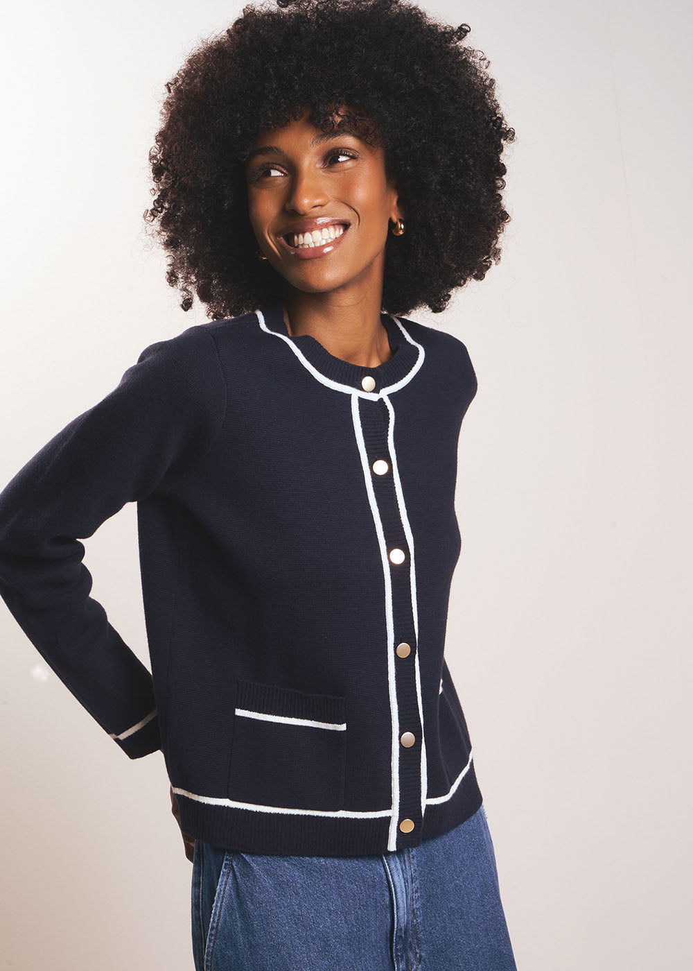 GILARYONY Gilet bicolore à finitions contrastées - 1 - Sud Express - Sud Express