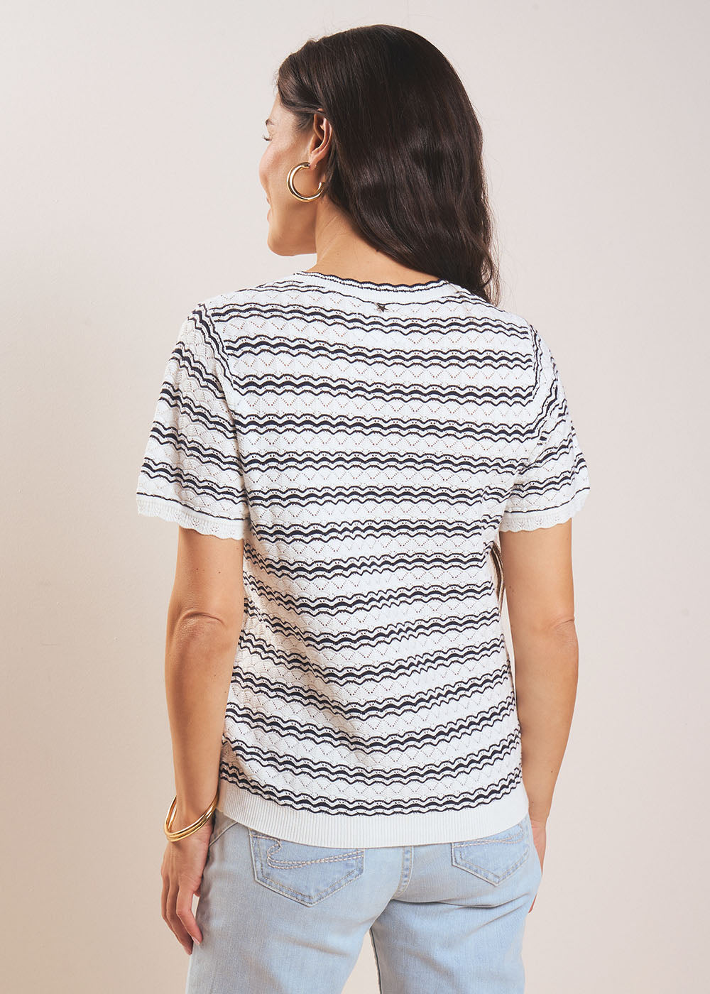 MATY Pull à manches courtes rayé - 3 - Sud Express - Sud Express