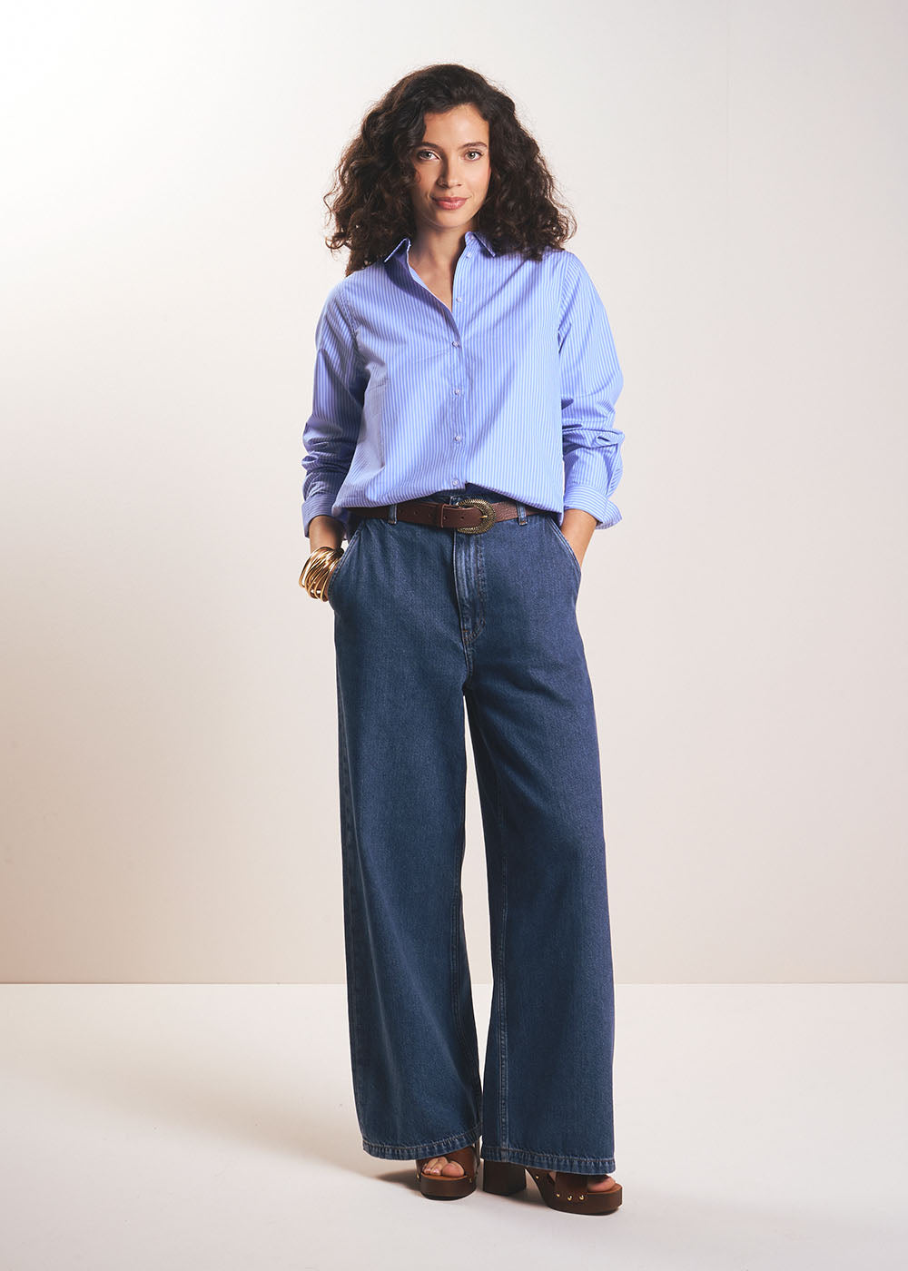 CECILE Chemise rayée oversize en coton - 1 - Sud Express - Sud Express