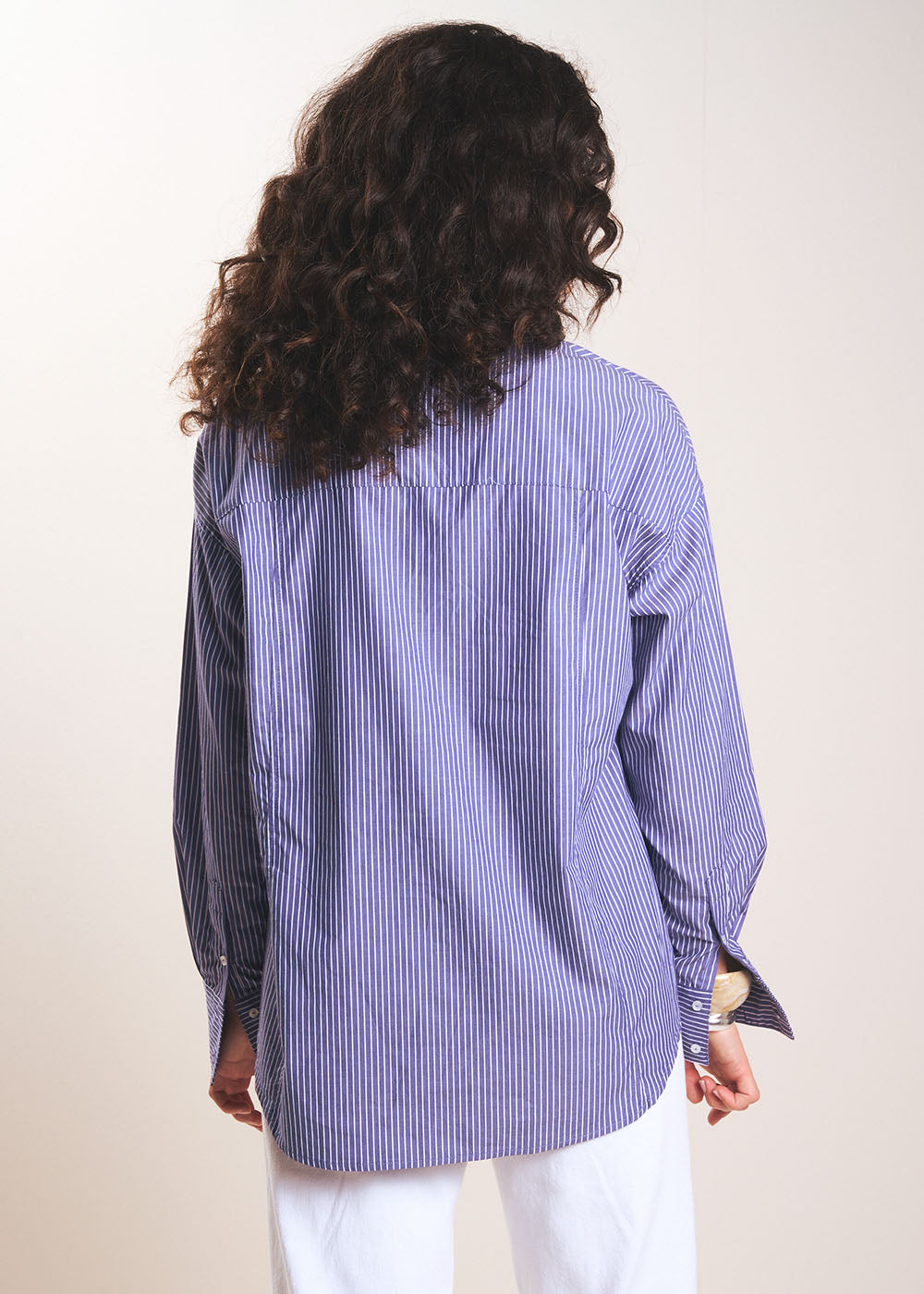 CADORA Chemise rayée oversize en popeline de coton - 3 - Sud Express - Sud Express