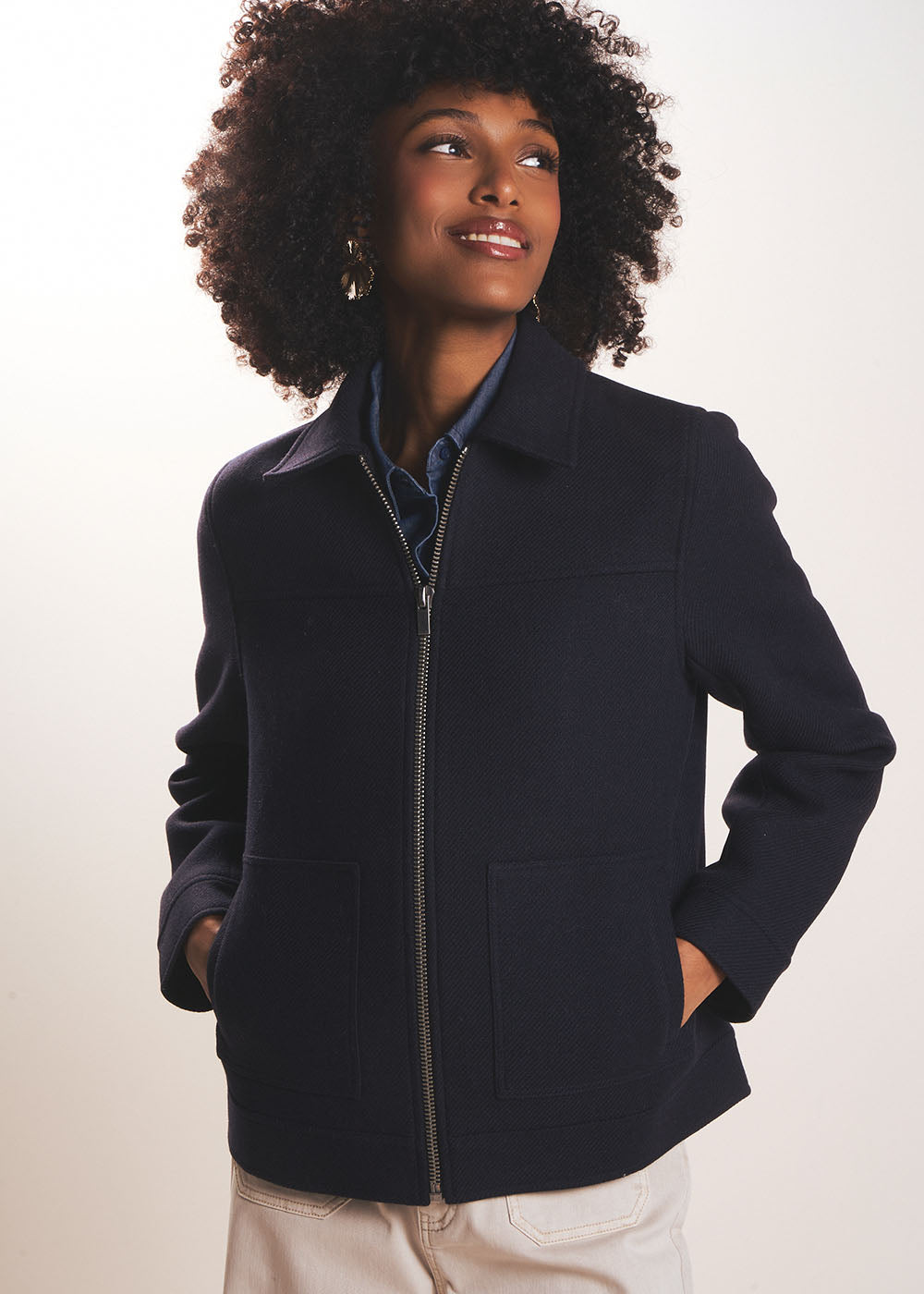 Veste courte en drap de laine - Sud Express - 5 - Sud Express