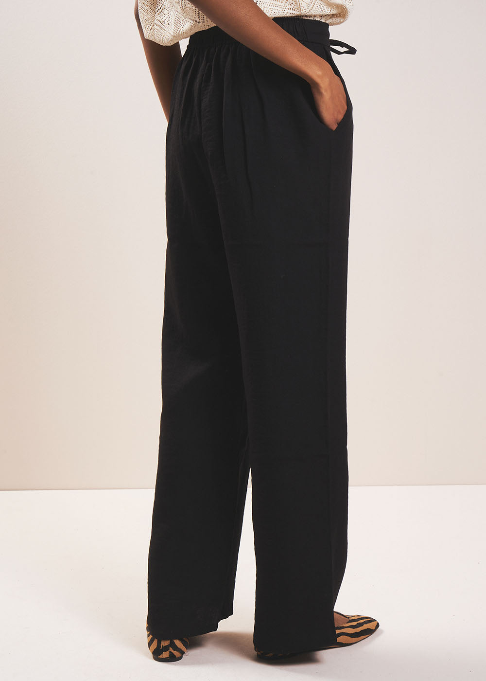 POSSYLIA Pantalon fluide taille haute et jambe droite - 4 - Sud Express - Sud Express