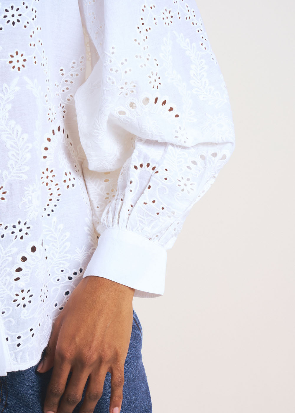 CAJASMINE Chemise brodée avec manches volumineuses - 2 - Sud Express - Sud Express
