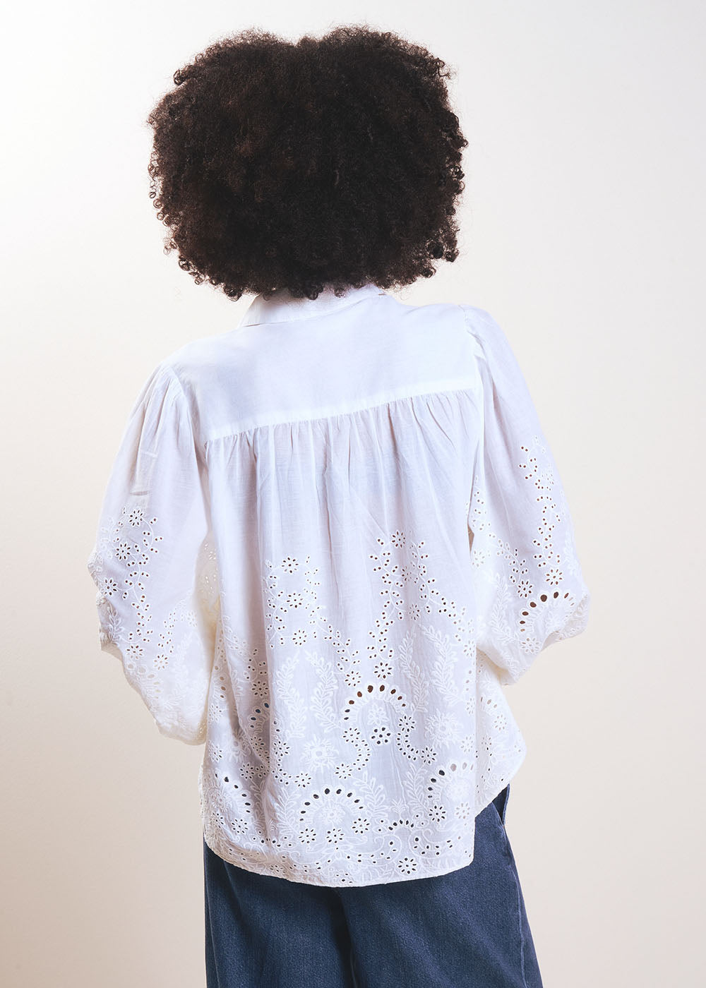 CAJASMINE Chemise brodée avec manches volumineuses - 3 - Sud Express - Sud Express