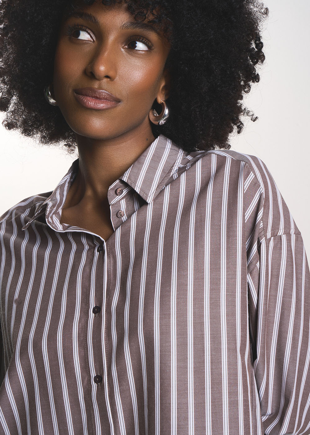 CLEMENCIA Chemise oversize à rayures contrastées - 2 - Sud Express - Sud Express