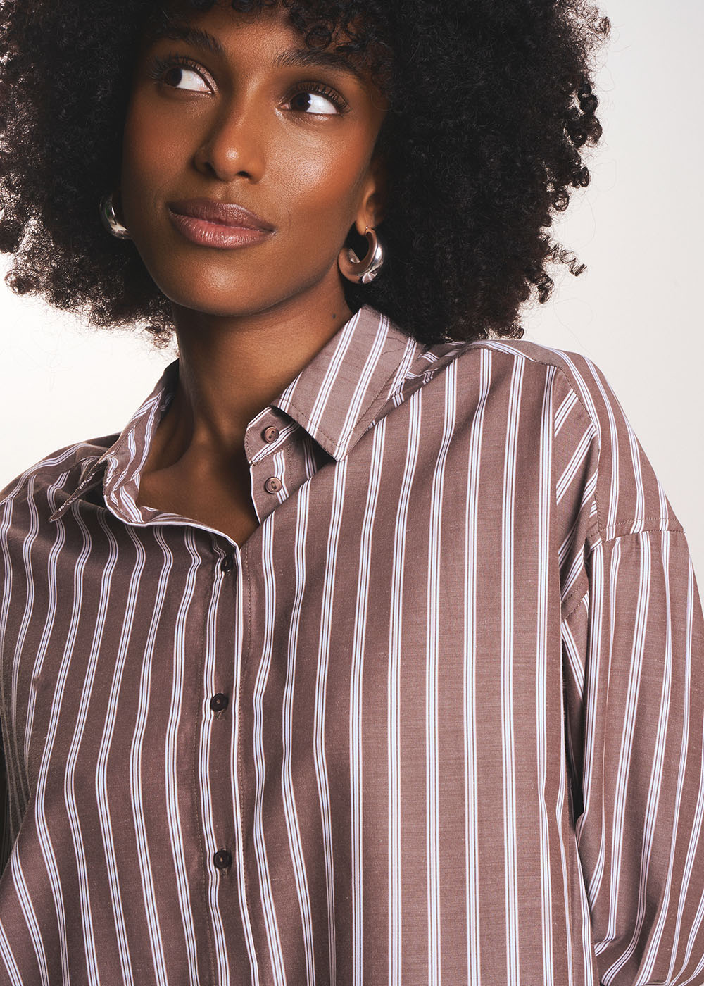 CLEMENCIA Chemise oversize à rayures contrastées - 1 - Sud Express - Sud Express