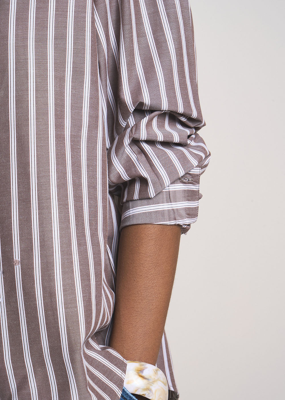 CLEMENCIA Chemise oversize à rayures contrastées - 4 - Sud Express - Sud Express