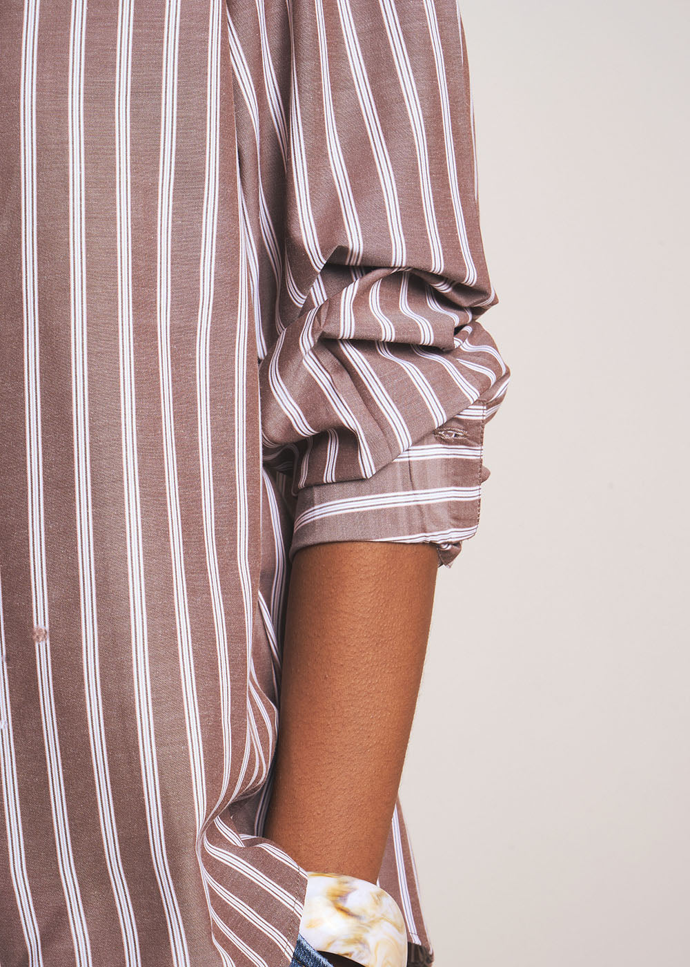 CLEMENCIA Chemise oversize à rayures contrastées - 3 - Sud Express - Sud Express