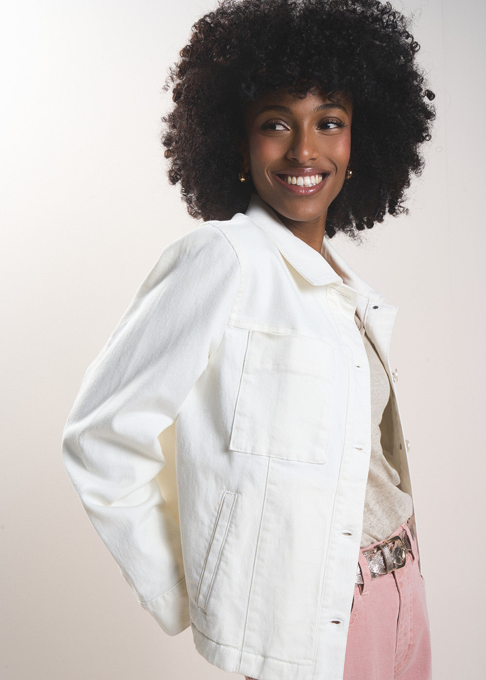 VIOLANI Veste à col chemise à surpiqûres - 1 - Sud Express - Sud Express