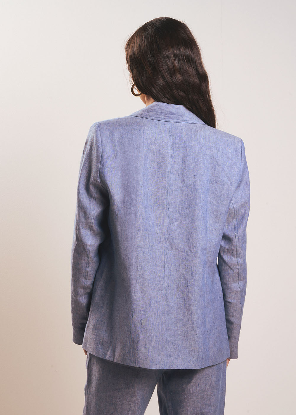Veste tailleur longue en lin - Sud Express - 3 - Sud Express