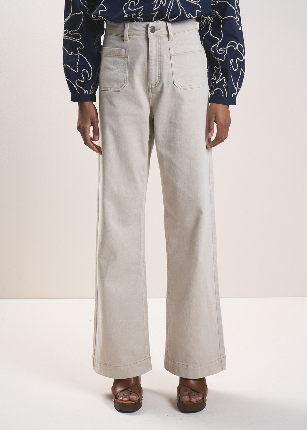 Pantalon jambe large taille haute - Sud Express - 2 - Sud Express