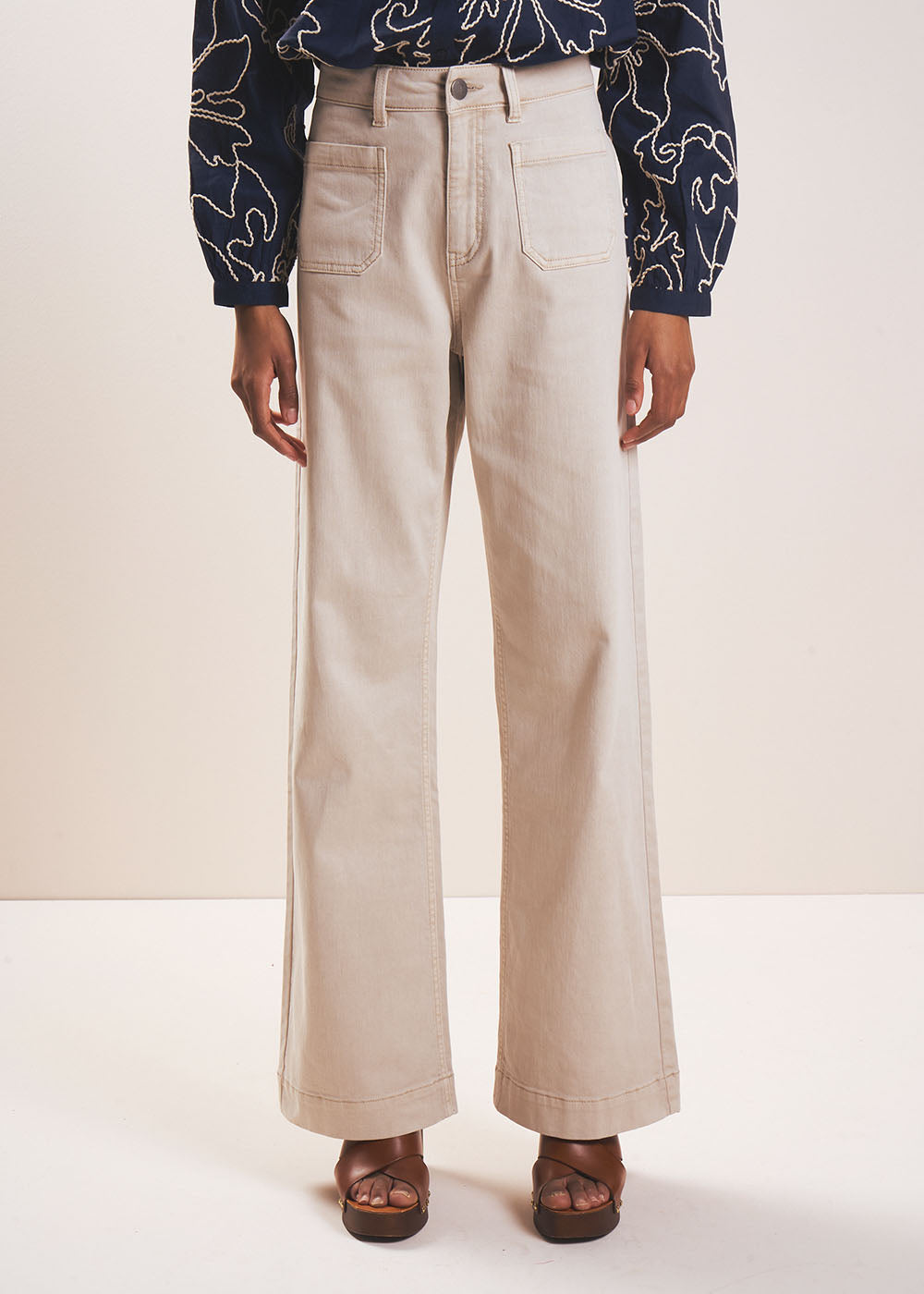 STACYA Pantalon jambe large taille haute - 2 - Sud Express - Sud Express