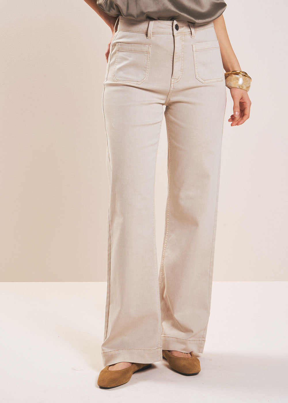 STACYA Pantalon jambe large taille haute - 2 - Sud Express - Sud Express