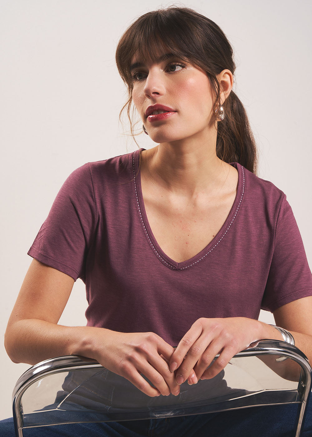 THEI T-shirt col V - 1 - Sud Express - Sud Express