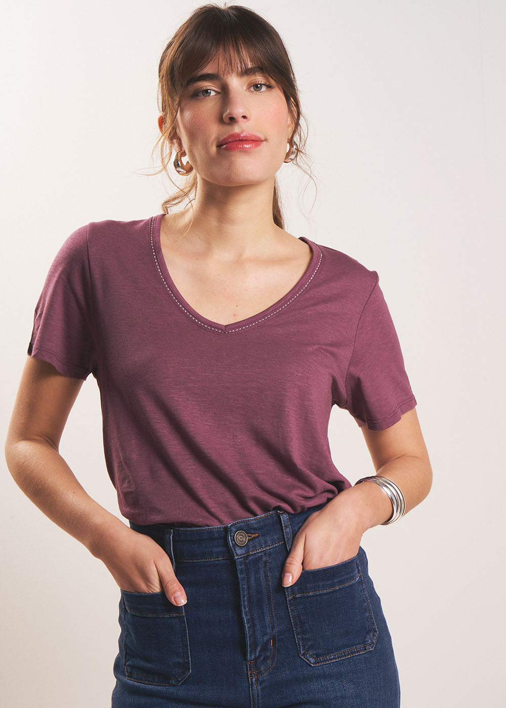 T-shirt col V - Sud Express - 5 - Sud Express