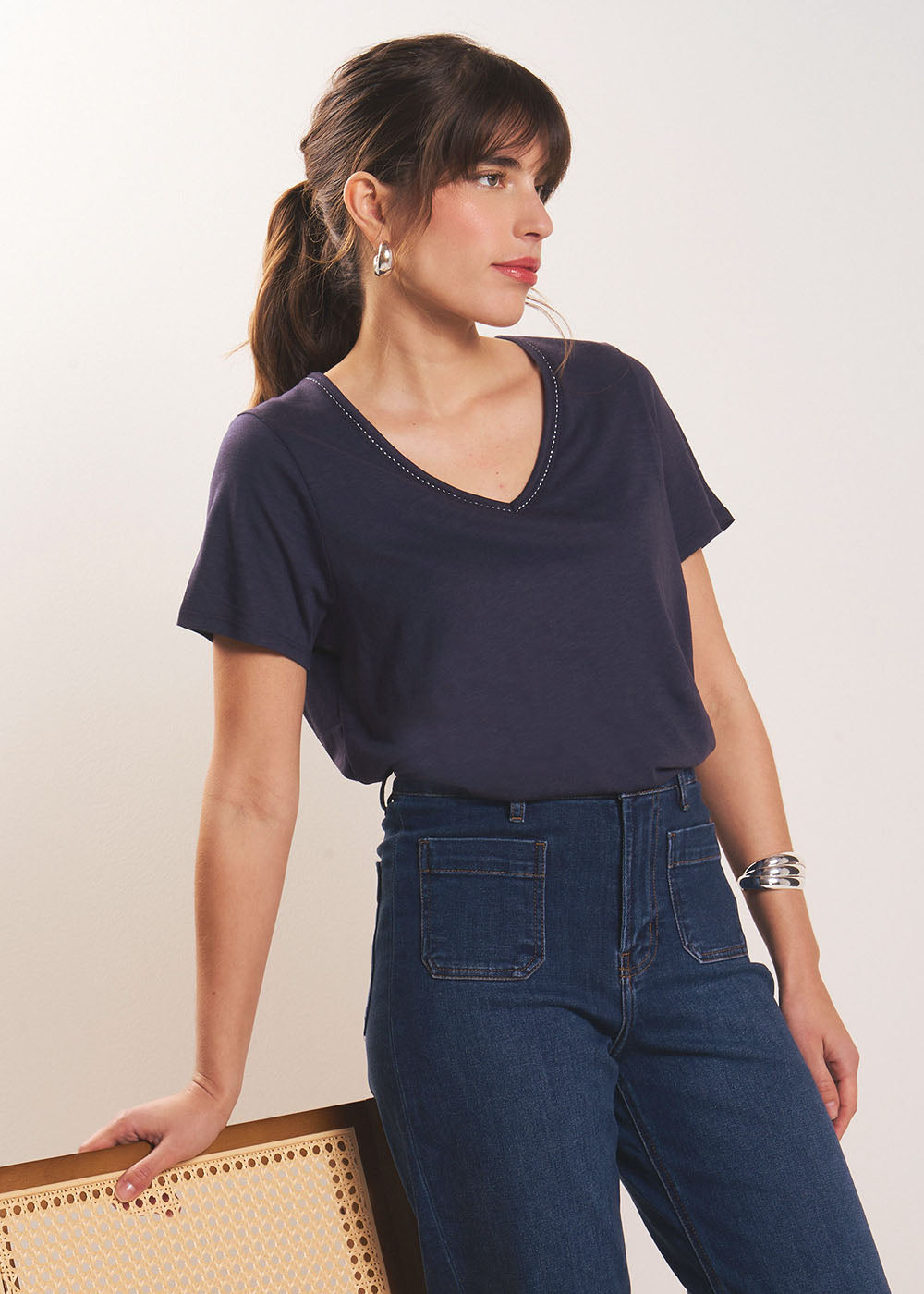 T-shirt col V - Sud Express - 5 - Sud Express