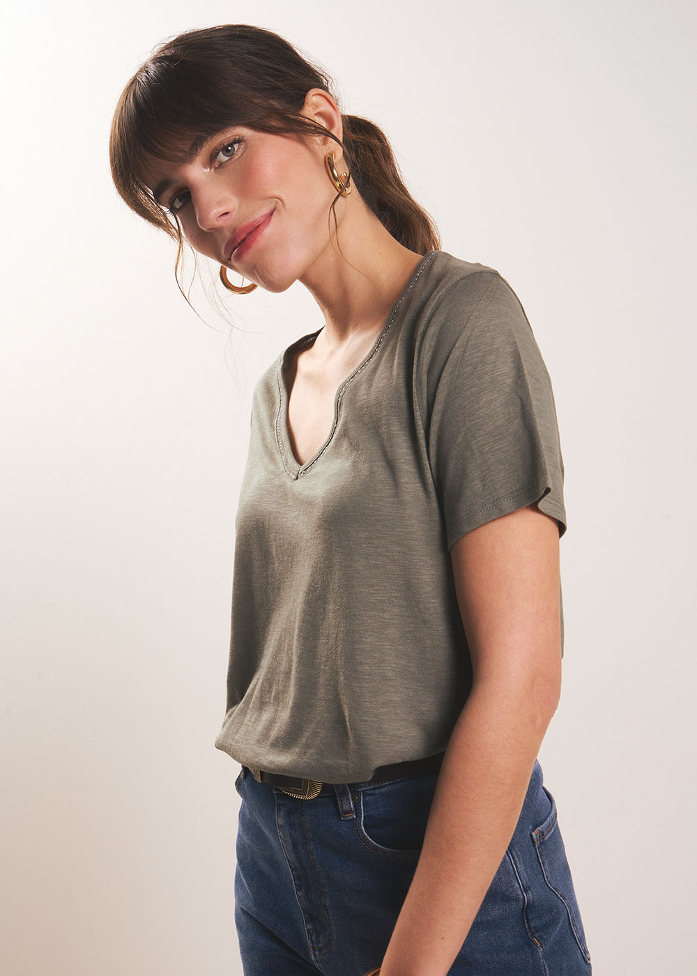 THEI T-shirt col V - 1 - Sud Express - Sud Express