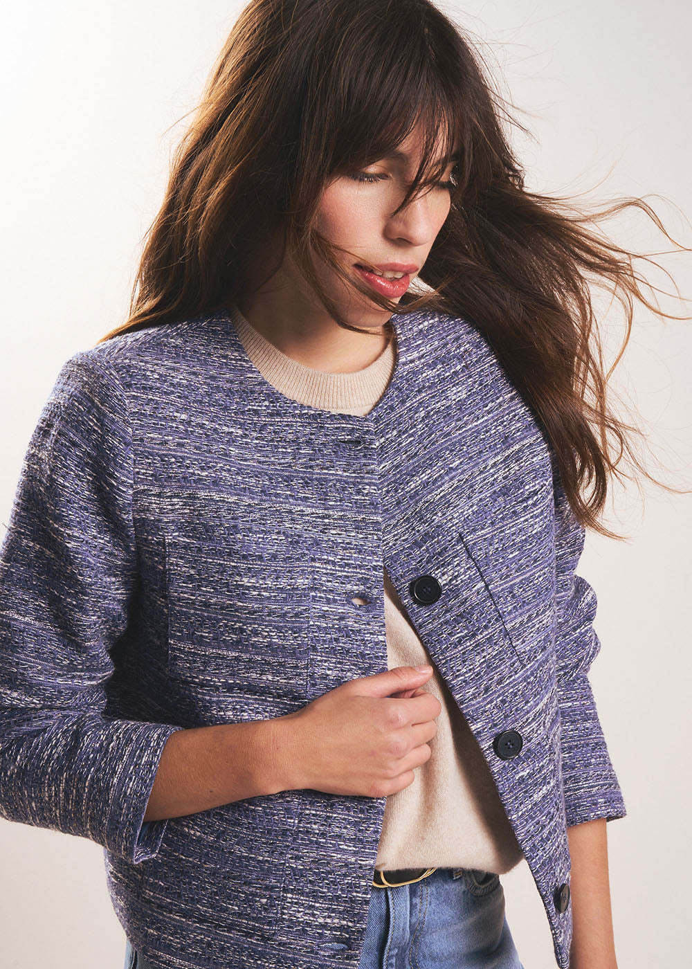 VASSIO Veste courte en tweed à poches plaquées - 4 - Sud Express - Sud Express