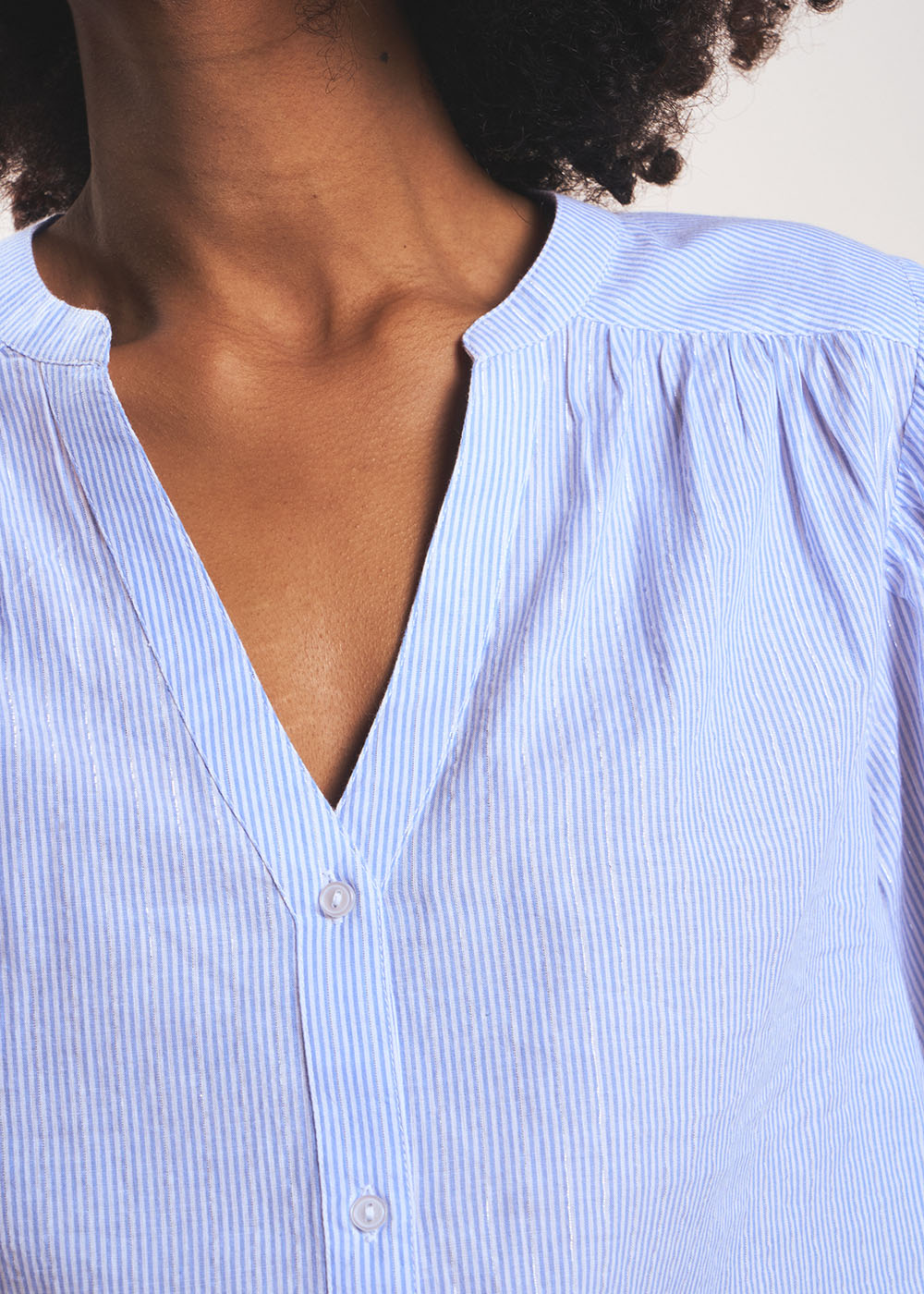 Chemise rayée et manches courtes ballon - Sud Express - 2 - Sud Express