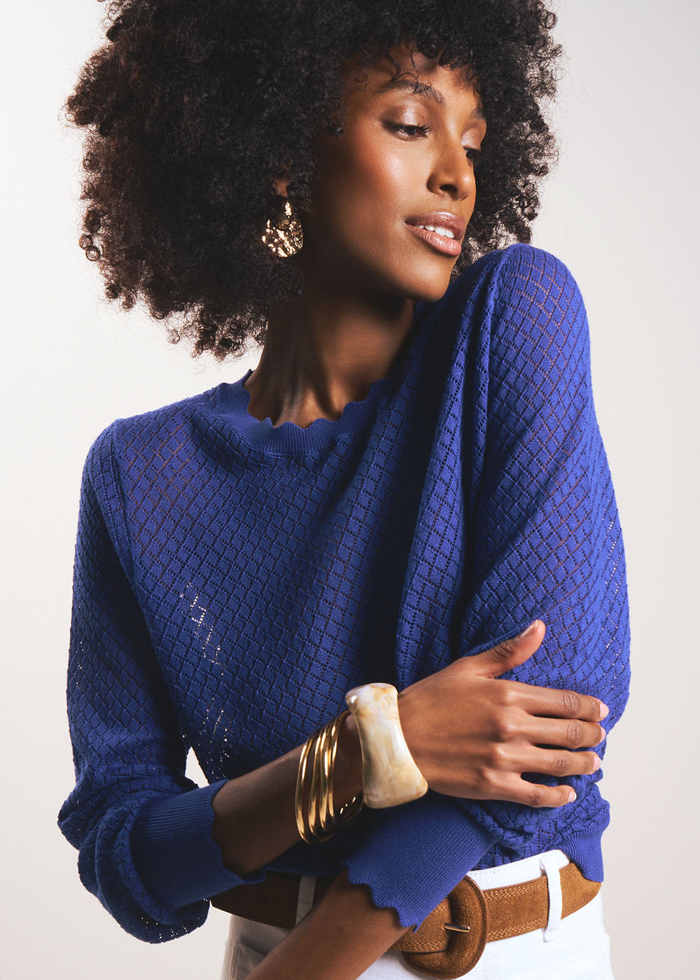 MONYME Pull col rond en coton - 1 - Sud Express - Sud Express