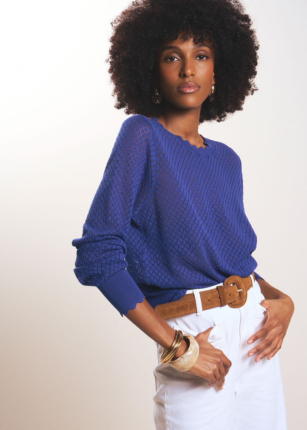 MONYME Pull col rond en coton - 4 - Sud Express - Sud Express