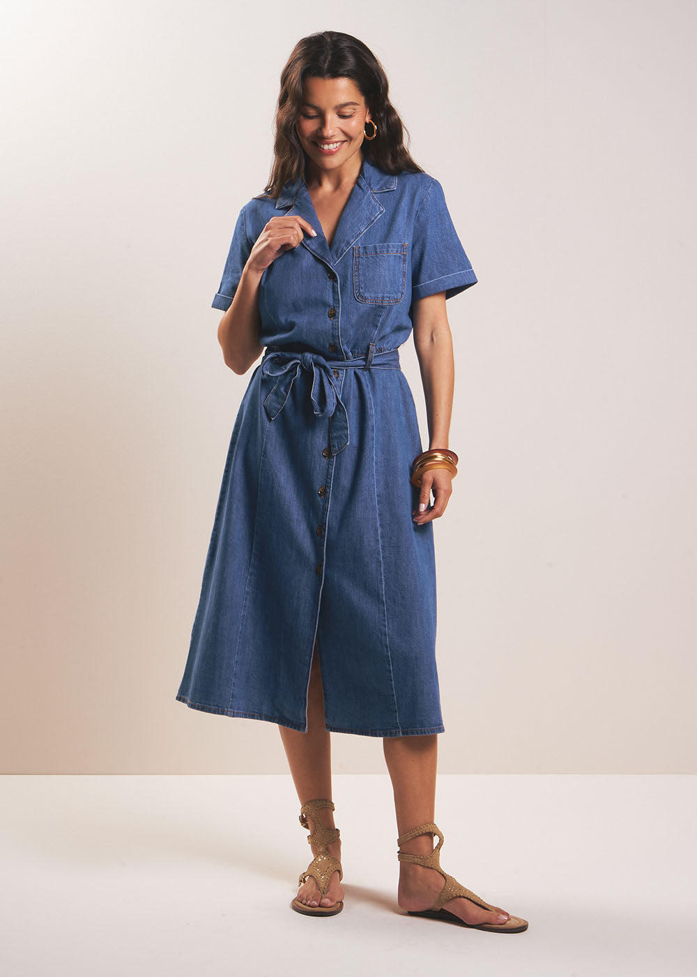 Robe chemise en denim - Sud Express - 1 - Sud Express